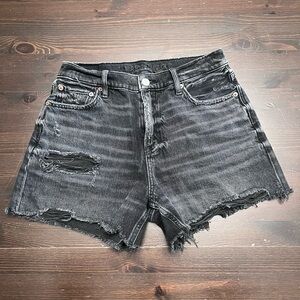 American Eagle Outfitters Dark Gray Distressed Jean Shorts